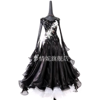 Pramoginių Šokių Suknelė Naujausias Dizaino Moteris Šiuolaikinės Valsas Tango Šokių Suknelė/standartinis Pramoginiai Konkurencijos Kostiumas