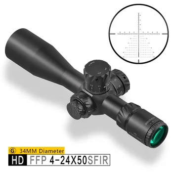 Discovery HD 4-24X50 SFIR FFP Medžioklės Riflescpe Pirmas Židinio Plokštumos Sritį Apšviestas Tinklelis 34MM Skersmens Taktinis Optikos Taikikliai
