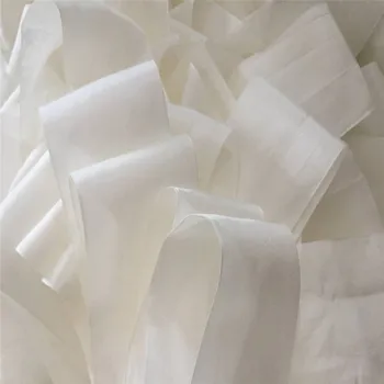 50mm undyed balta gryno šilko siuvinėjimo juostelės plonos taftos aukštos kokybės šilko juostelės Ania Juostelės Amatų