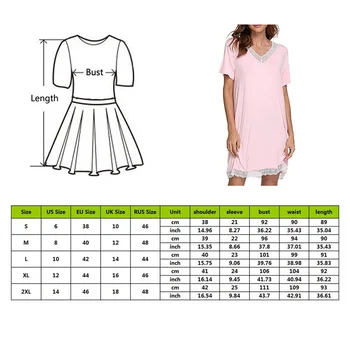 2020 Moterų Nėriniai Nightgowns Ir Sleepshirts Sleepwear Mielas Miego Marškinėliai Kieto Naktį Suknelė Trumpomis Rankovėmis Naktiniai Drabužiai