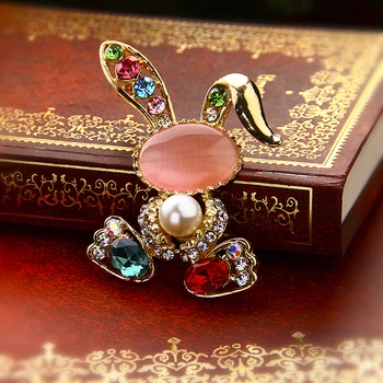 Aukso triušis gražių perlų mados kalnų krištolas sagės smeigtukai kristalų papuošalai, sagės moterų YY0226
