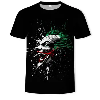 2020 Naujas 3d Klounas, vyriški T-shirt Siaubo Klounas Juokingas Klounas 3d vyriški T-shirt Hip-hop Stilius, O-kaklo Viršų Mados vyriški T-shirt