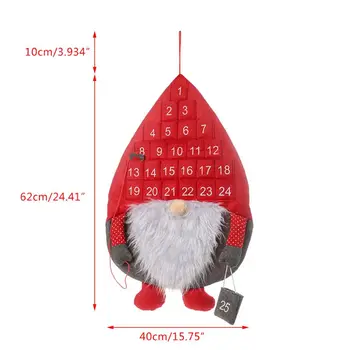 Kalėdų Advento Atgalinės Atskaitos Kalendorius Švedijos Gnome Santa Kalėdų Medžio Apdaila