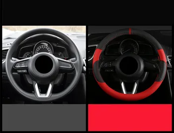 Anti-Slydimo Oda Automobilio Vairas Padengti Automobilio Stiliaus Auto Vairo Dangteliai Mazda CX-3 CX3 2016 2017