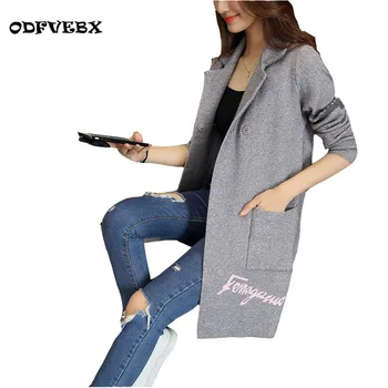 Pardavimas naujas moterims megztiniai megztiniai megztinis Mados spausdinimo ilgomis rankovėmis vidutinio amžiaus kostiumas apykaklės, purus kailis drabužius ODFVEBX HY95