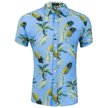 Havajų marškinėliai vyrams mados spausdinti marškinėliai medvilnės vasaros vyriški trumpomis rankovėmis marškinėliai kokybės Prekės Paplūdimys marškinėliai vyrams