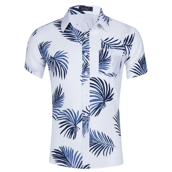 Havajų marškinėliai vyrams mados spausdinti marškinėliai medvilnės vasaros vyriški trumpomis rankovėmis marškinėliai kokybės Prekės Paplūdimys marškinėliai vyrams
