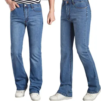 2020 Naujas Mados Klasikiniai vyriški Užsiliepsnojo džinsai, Tamsiai mėlynos ir Šviesiai mėlynos spalvos vyriškos kelnės Dviratininkas džinsai