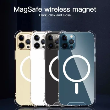 Skaidraus Mobiliojo Telefono dėklas Skirtas IPhone 12 Pro Max Mini Magsafing Atveju, atsparus smūgiams Padengti Shell 