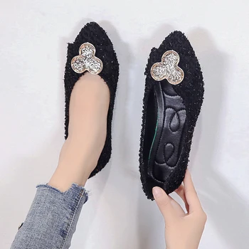 Mados vientisos spalvos Plokšti batai Elegantiškas ir paprastas Gėlių dekoracija Mokasīni, Minkštas ir patogus pavasario Vieno batai U25-50