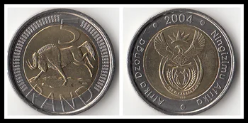 Pietų Afrikos 5 Randas moneta 2004 m. leidimas Afrikos Naujos Originalios Monetos Unc Kolekcines, Nekilnojamojo Retos Progines