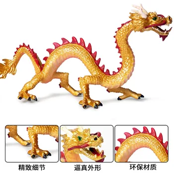24*8*11cm Modeliavimas Mitologijos ir Legendų Rytų Drakonas Gyvūnų Modelio Žaislas Blue Dragon Modelis Shenlong Jiaolong Kinų Drakonas Eiti