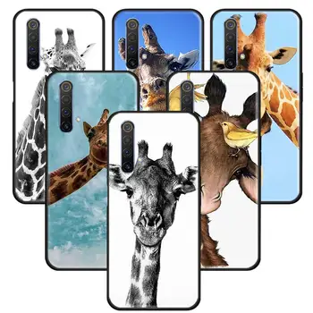 Žirafa Anime Atveju Realme XT C3 X2 X50 5G 6 6S 5 X3 Pro C11 C3i 6i 5i Apvalkalas Juodas Silikoninis Telefono Dangtelį Coque