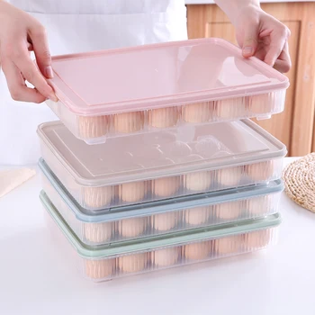1Pcs Kiaušinių Laikymo Dėžutė Kiaušinių Dėklas konteineriai Virtuvės Šaldytuvas 24-Kiaušiniai, Kiaušiniai, Plastikinis Dozatorius Sandariai Šviežių Išsaugojimas