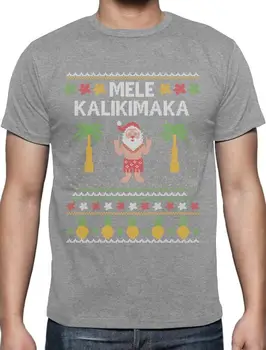 Naujausias 2019 Vyrų Mados Mele Kalikimaka Havajų Kalėdų Teminius Bjaurusis Kalėdų Džemperis Marškinėliai Dovanų Idėja Juokinga Medvilnė Tee