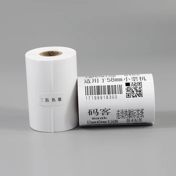 57mm*40mm(8rolls/lot), nepertraukiamas Šilumos etiketės, lipdukai su aukštos kokybės už 58mm nešiojamų Etikečių spausdintuvas