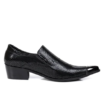 Akamatsu Mens lakinės odos juodi batai aukštakulniai point kojų mokasīni oficialų suknelė vestuvių oksfordo, kurpaliai zapatos hombre