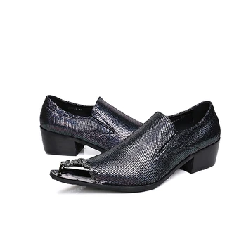 Akamatsu Mens lakinės odos juodi batai aukštakulniai point kojų mokasīni oficialų suknelė vestuvių oksfordo, kurpaliai zapatos hombre