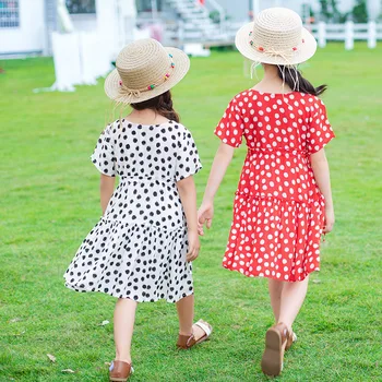 Naujas mados 2020 m. vaikams baby girl dress mielas suknelė polka dot trumpomis rankovėmis, minkšta atsitiktinis vaikų vasaros mergina suknelė