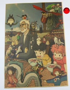 Hayao Miyazaki animacinį personažą didelė kolekcija animacinių filmų kraft retro plakato, Baras, Kavinė dekoratyvinės tapybos 42X30CM