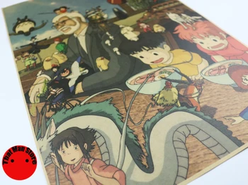 Hayao Miyazaki animacinį personažą didelė kolekcija animacinių filmų kraft retro plakato, Baras, Kavinė dekoratyvinės tapybos 42X30CM