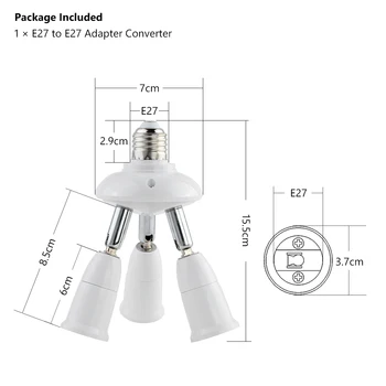 Bendable 1/2/3/4/5 1 Šviesos Lizdas Splitter LED Lemputė Standartinis E27 Adapteris Keitiklis PBT atspari Ugniai Lempos Bazė Reguliuojamas Laikiklis