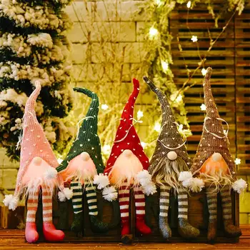 Kalėdų Beveidis Santa Lėlės Nepriklausomo LED Medžio Kabo Dekoro Nykštukai Lėlės, Papuošalai, Namų Naujųjų Metų Dekoro 2021