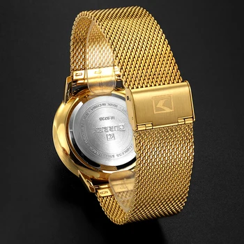 Mados Aukso Vyrai Žiūrėti Curren Kvarciniai Laikrodžiai Visą Nerūdijančio Plieno Juosta Relogio Masculino Paprastas Laikrodis