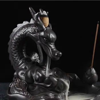 Keramikos Dragon Smilkalų Degiklis Incienso Cascada Dūmų Krioklys Censer Moliuskui Smilkalų Lazdelės Laikiklis Meditacijos Namuose Zen Dekoras