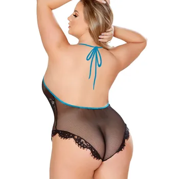 Naujas Moterų Plius Dydis Liemenėlė Juoda Nėrinių Lingerie Sexy Bodysuit siamesed Bodydoll Sleepwear Naktį Suknelė Moterų Nėriniai Erotinis apatinis Trikotažas